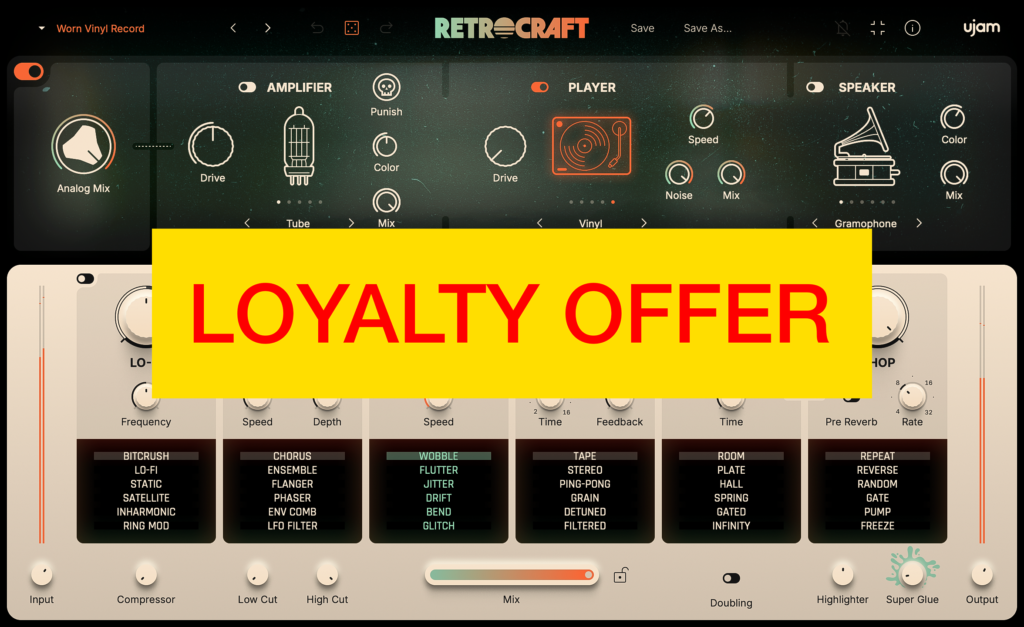 UJAM RETROCRAFT Loyalty Offer