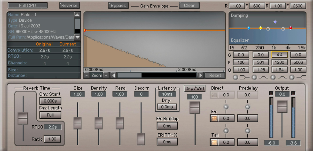 Waves IR1 Convolution Reverb